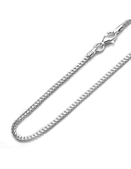 1.5MM Nickel Free Italian Sterling Silver Chain Bracelet / Necklaces Franco 130 Gauge Chain ( Available Length 16"~18")