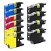 New Set of 10 LC75 High Yield Compatible Ink Cartridge Combo (4xBk, 2xC, 2xM & 2xY) For MFC-J280W, MFC-J425W, MFC-J430W,MFC-J435W, MFC-J5910DW, MFC-J625DW, MFC-J6510DW, MFC-J6710DW, MFC-J6910DW, MFC-J825DW, MFC-J835DW