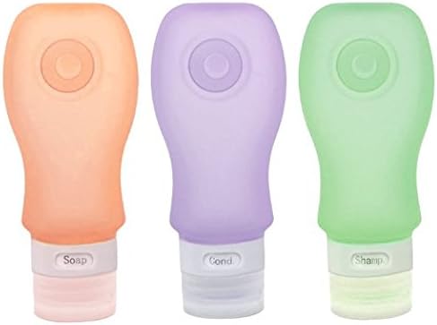 Travel Inspira Silicone Toiletry Travel Bottles Carry on Containers Set BPA Free for Cosmetics 3 Oz / 89 Ml