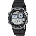 Casio Men's Silver-Tone and Digital Sport Watch Black AE1000W-1BVCF
