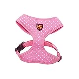 My Pet Fashion Soft Mesh Comfy Step in Dog Vest Harness for Minis,Toys,Puppies,Small Dog Breeds 2-3lbs,Pink with Dots XS