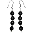Onyx Earrings Sterling Silver Jewelry 2.25 inches (erg076)
