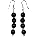 Onyx Earrings Sterling Silver Jewelry 2.25 inches (erg076)