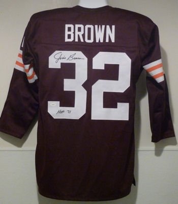 Jim Brown Autographed/Hand Signed Cleveland Browns Jersey w/HOF 71 JSA Authentic