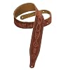 Levy's Leathers MS17T02-RST 2.5-inch Suede-Leather Guitar Strap Tooled with a Geometric Chain Design,Rust