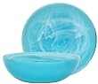 Colorful Recycled Art Glass Aqua Blue Pasta Bowl 11"D 3.5"H