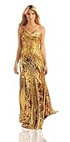 Gold Solid Sequin One-Shoulder Gown