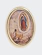 Gold Plated Religious Lapel Pin - Guadalupe - Diego