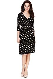 Petite Crossover V-Neck Sailboat Print Wrap Dress