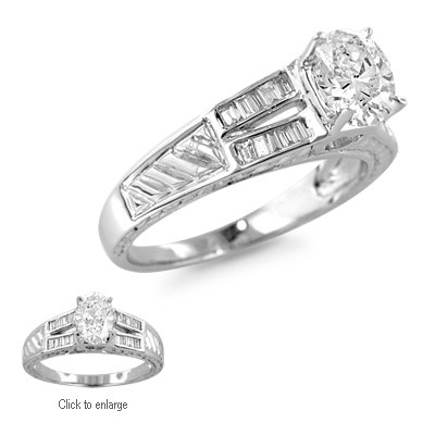 0.22 CT TW DIAMOND ENGAGEMENT STYLE RING SETTING MADE IN 18K WHITE GOLD