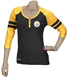 Pittsburgh Steelers Womens 3/4 Sleeve Rib Henley Top