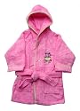 Bright Bots Bathrobe with Hood in Pink Cotton Terry Towelling size Large 3-4 years