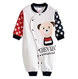 Happy Cherry 接結　新生児服　カバーオール　兼用パジャマ　ベビー服　100％綿　長袖　春秋冬　可愛い　男の子　女の子　出産祝い　星　熊　9