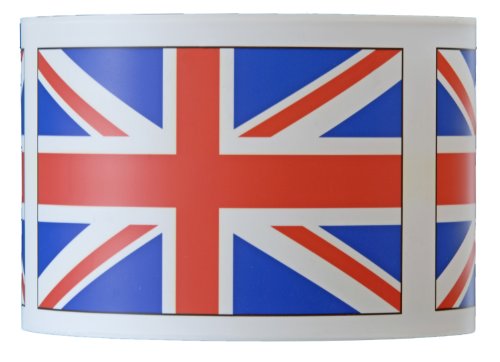 10inch diameter artistic hanging lamp shade (pendant lampshade) with the UK (British) Union flag / Union Jack design