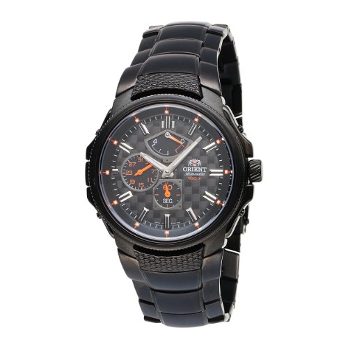 Orient Men's CEZ05003B Power Reserve Semi-Skeleton Black Automatic Watch