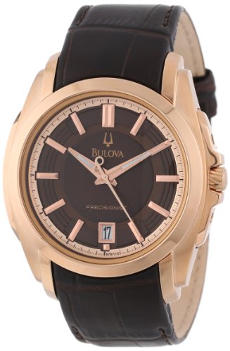 Bulova Men's 97B110 Precisionist Rose-Tone Brown Leather Watch