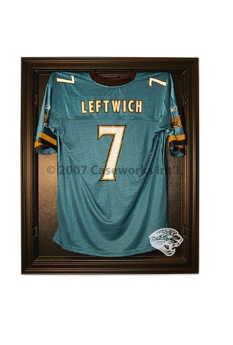 Jacksonville Jaguars Football Jersey Display Case with Removable Face and Black Finish Frame