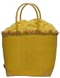 Colorful Straw / Beach / Shopper / Tote Bag Lemon Yellow Medium