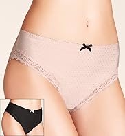 2 Pack Limited Collection Spotted High Leg Knickers
