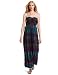 Girls Wedding Dresses Twelfth St. By Cynthia Vincent Womens Shirred Corset Maxi Dress, Teal/Black/Yellow/Pink, 6