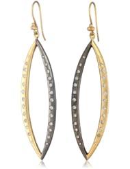 Lauren Harper Collection Mirage 18k Gold, Black Rhodium Plated Silver and Diamond Marquis Earrings