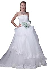 Strapless Lace Beaded Sleeveless  Organza/Taffeta  Ball Gown  Dress
