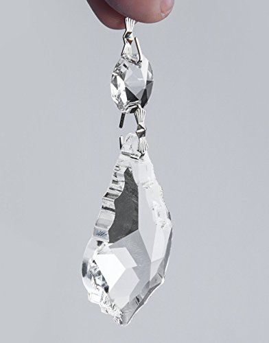 Newcreativetop Large French Pendalogue Crystal Prisms Silver Bow Tie Pack of 10