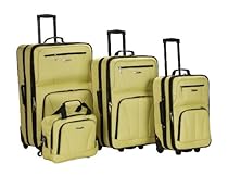 Hot Sale Rockland Luggage 4 Piece Set, Lime, One Size