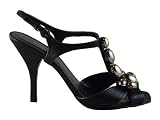 Nine West Snasified Sandal Black/Pewter Leather