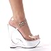6 Inch Wedge Heel Sandal Women'S Size Shoe With Clear Ankle Strap And Cut-Out Design