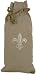 White and Oatmeal Fleur de Lis Wine Bottle Bag ~ use for gifts, for travel, more!