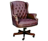 41EoBs4WMXL. SL160  Traditional High Back Executive Chair Oxblood Vinyl / Mahogany Frame