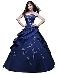 A-line Floor Length Lace-Up Beaded Embroidered Organza/Taffeta Sweetheart Prom Dress 