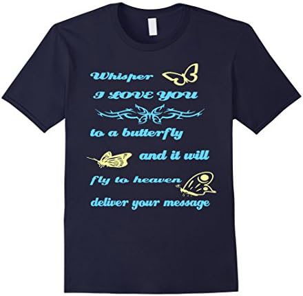 Men's Whisper I Love You To A Butterfly - Butterfly Wings Tshirt Large Navy