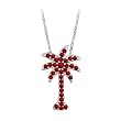 14K White Gold 5/8 ct. Ruby "Palm Tree" Pendant with Chain