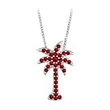 14K White Gold 5/8 ct. Ruby "Palm Tree" Pendant with Chain