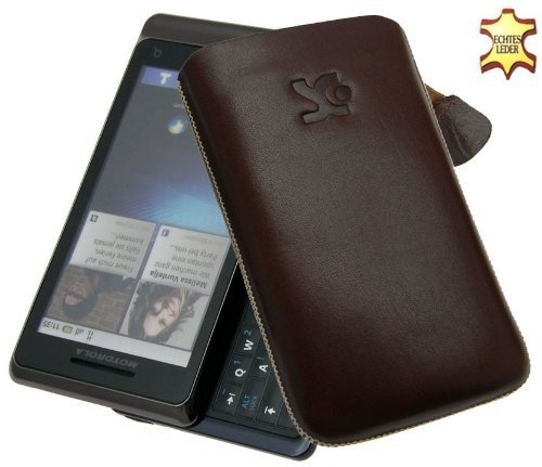 Suncase Ledertasche (Lasche mit R&uuml;ckzugfunktion) f&uuml;r Motorola Milestone 2 braun Preisvergleich