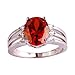 Psiroy 925 Sterling Silver Plated Oval Shaped Simulated Garnet Ring Size 7