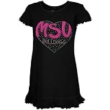 Mississippi State Bulldogs Preschool Girls Black Glitter Heart Logo Dress