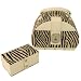 Tech Swiss Jewelry Box Oval Shape Genuine Leather Black Beige Zebra Print