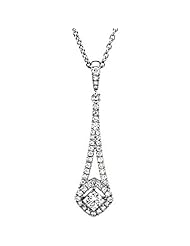 14K White Gold Diamond Necklace - 0.37 Ct. -- LIFETIME WARRANTY