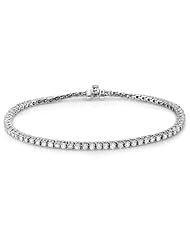 1.50 Carat (ctw) 14K White Gold Brilliant Round Cut Real Diamond Ladies Tennis Bracelet 1 1/2 CT