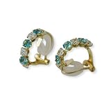 CLICK・ピアス (クリックピアス) ブルートパーズ ゴールド イヤリング NO-Y084-BT