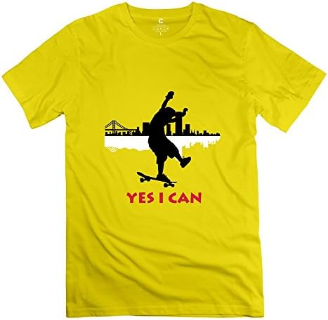 YES I CAN LONGBOARDING Men's T Shirt XS,Yellow