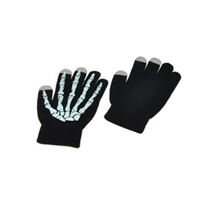 BestDealUSA Unisex Winter Mobile Phone Touch Screen Gloves Skeleton Blue