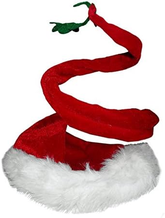 Curly Santa Hat with Mistletoe