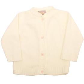 Dizzy Daisy Girls Cream Cardigan with Pink Buttons (Pink, 12 - 18 Months)