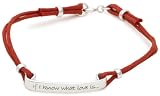 Sterling Silver 'If I know what Love is Bracelet' w/ Red Cord, 7.5'
