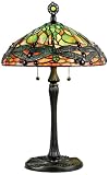 Green Dragonfly Tiffany Table Lamp in Vintage Bronze
