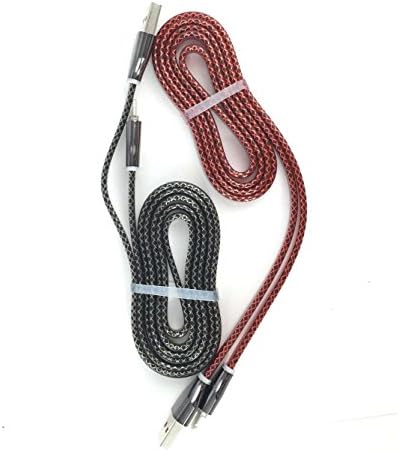 HOLLO 2 PECES!3.1 A PASSING SNAKE SKIN LED INDICATOR Lightning 8 pin DATA CAHRGER CABLE For iPhone 6 / 5 / 5s / 5c &amp; iPad min (BLACK AND PINK)